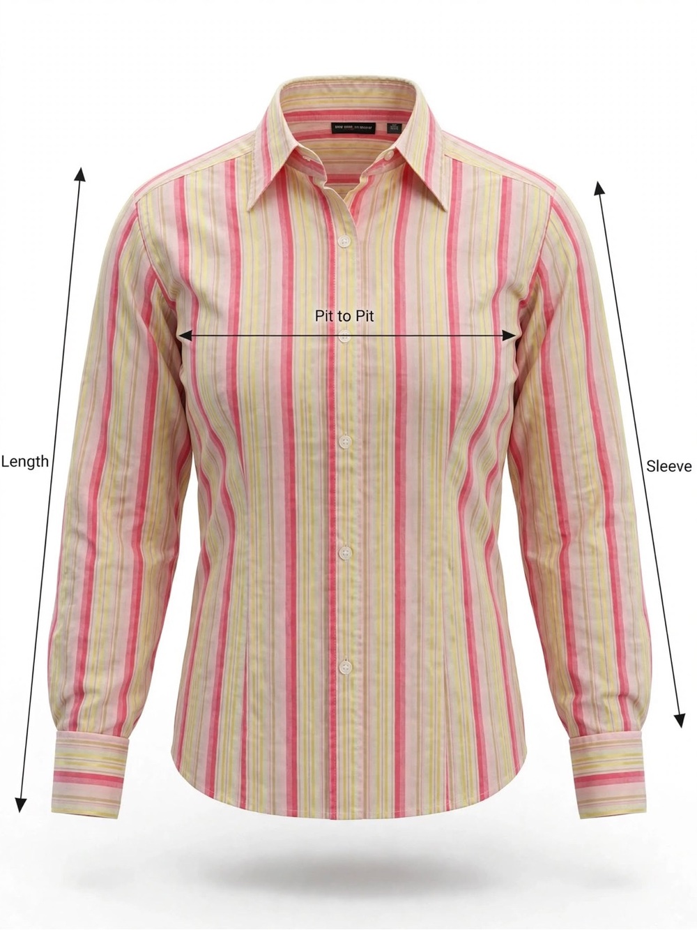New York & Company Pink and Cream Striped Button-Down Shirt - Picture 3 of 5